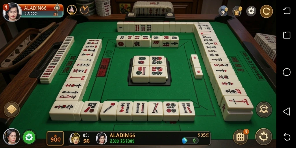 Tampilan gameplay Mahjong yang menarik dan menantang di ALADIN66.