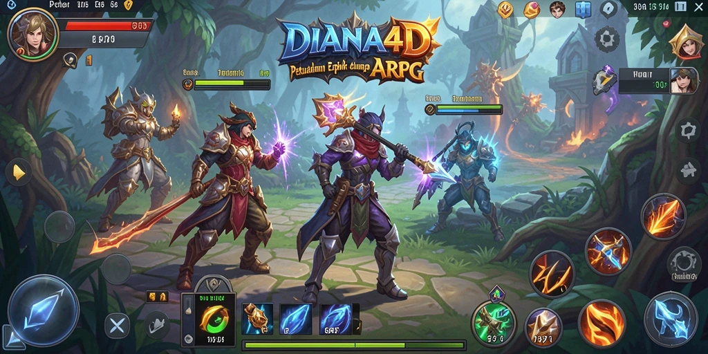Tampilan gameplay menarik dari DIANA4D yang menunjukkan pertarungan seru.