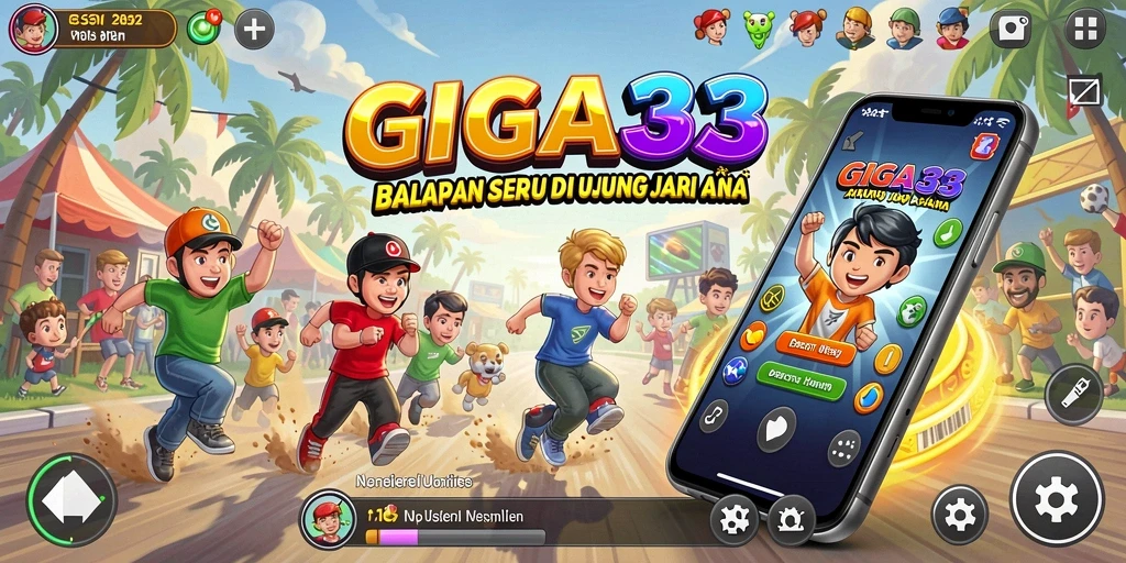 Gambar menunjukkan aksi balapan seru dalam GIGA33 dengan grafis yang menawan.