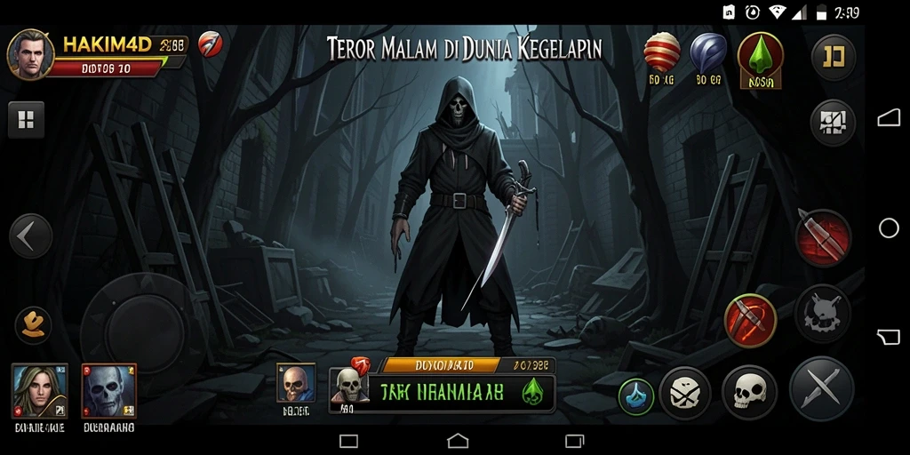 Tampilan gameplay HAKIM4D yang menegangkan dan atmosferik.