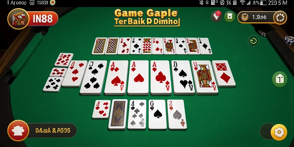 Tampilan menarik dari gameplay Gaple di IN88.