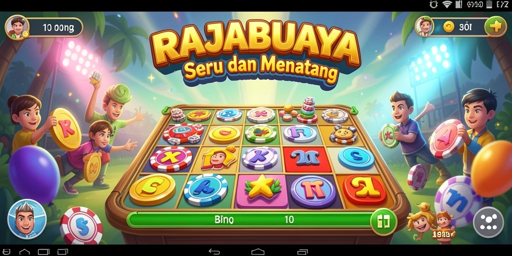 Screenshot gameplay RAJABUAYA menunjukkan keseruan bermain Bingo.