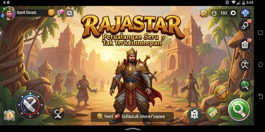 Screenshot RAJASTAR menampilkan gameplay petualangan yang mendebarkan.