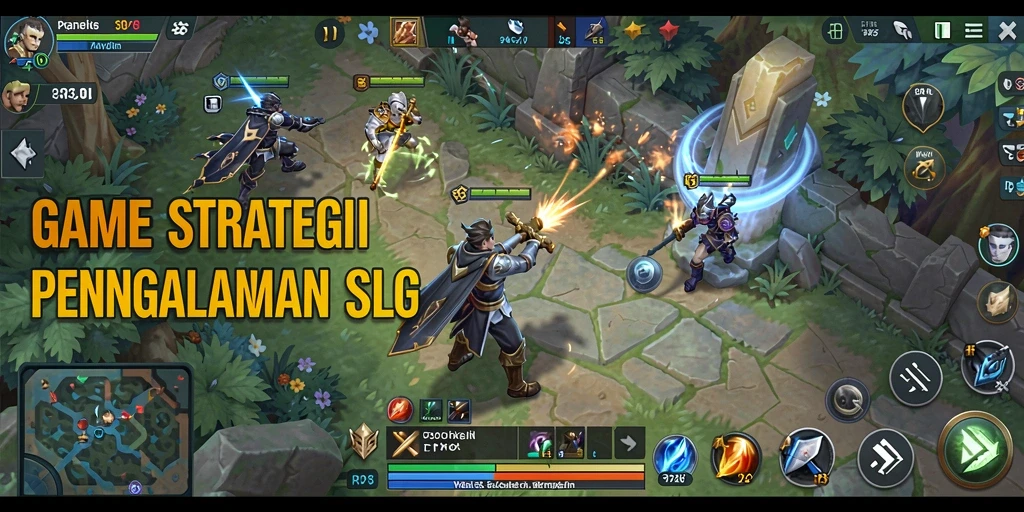 Screenshot utama RP8 menampilkan antarmuka permainan SLG yang menarik.