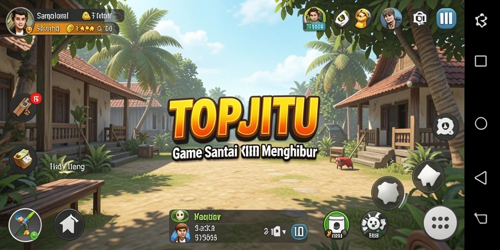 Screenshot gameplay TOPJITU yang penuh warna dan seru.