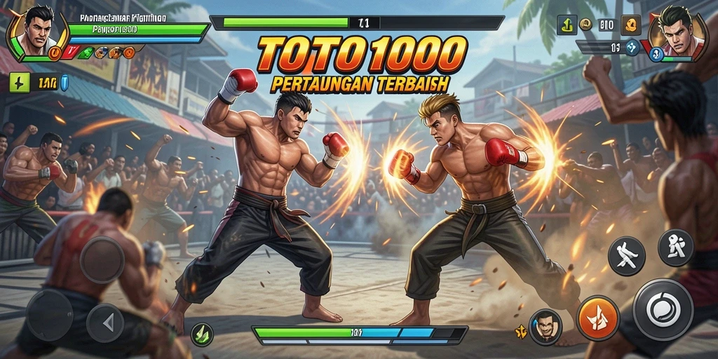 Gameplay mendebarkan dari TOTO1000 saat bertarung melawan lawan.