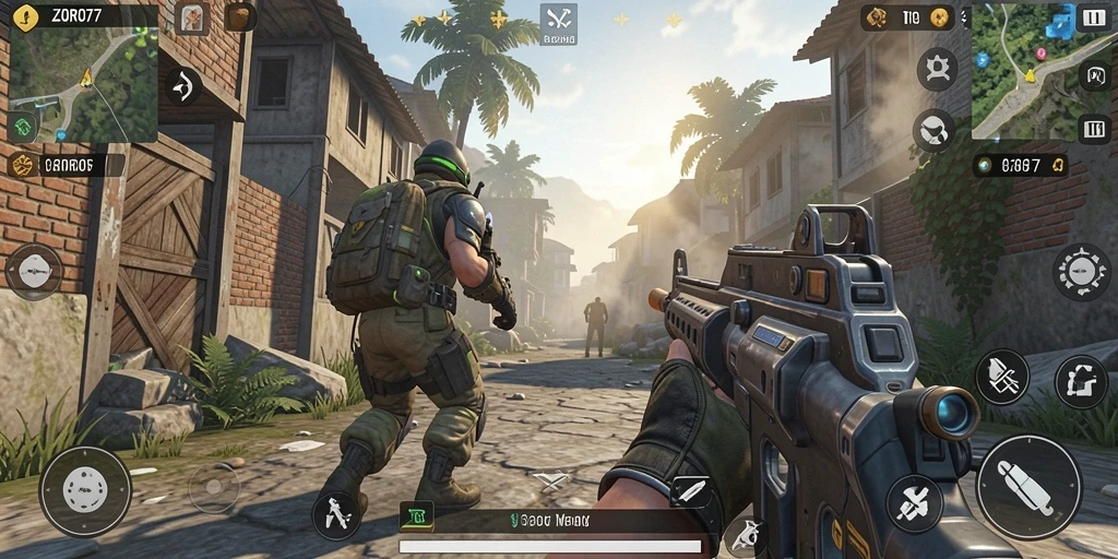 Tampilan aksi mendebarkan dalam gameplay TPS ZORO77.